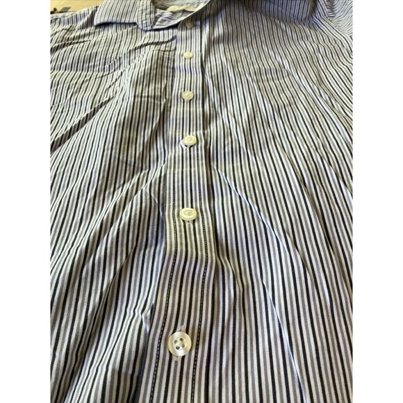 Michael Kors Gray Long Sleeve Dress Shirt, 16 Neck, Button Down, Striped Formal - Picture 3 of 12